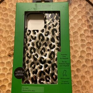 Kate Spade Black and White Leopard Print Phone Case
